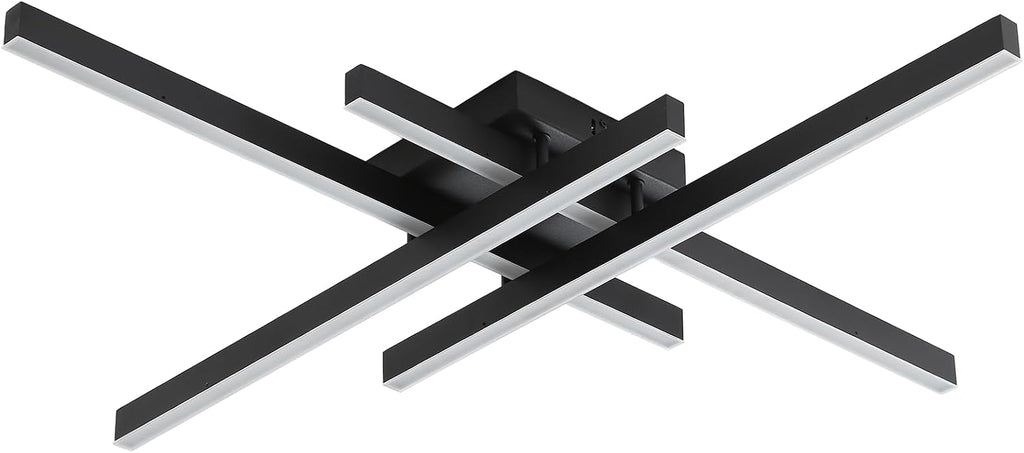 Semi Flush Mount Modern Light Fixture,35.4' Modern LED Ceiling Lights Fixture,for Hallway,Entrance,Cafe,Living Room,Bedroom,Corridor,Porch,Passage Light Fixtures (Black (4-Lights))