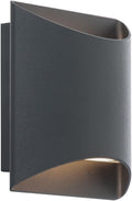 WAC Lighting dweLED, Duet 6in LED Wall Sconce 3-CCT 2700K-3000K-3500K Set to 3000K in Black