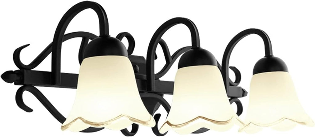 European Wall Light Mirror Compatible with Bathroom - American Black Finishing Fixture Lamp, Wrought Iron ﻿,Chandelier
