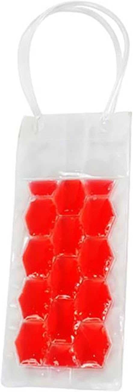 Ice Buckets Simple Portable Ice Bag White Wine Ice Cold Tool Freezer Bag Out Refrigerated Cooler Ice Bag Beer Beverage Cooling Ice Bucket Kits (Color : Red)