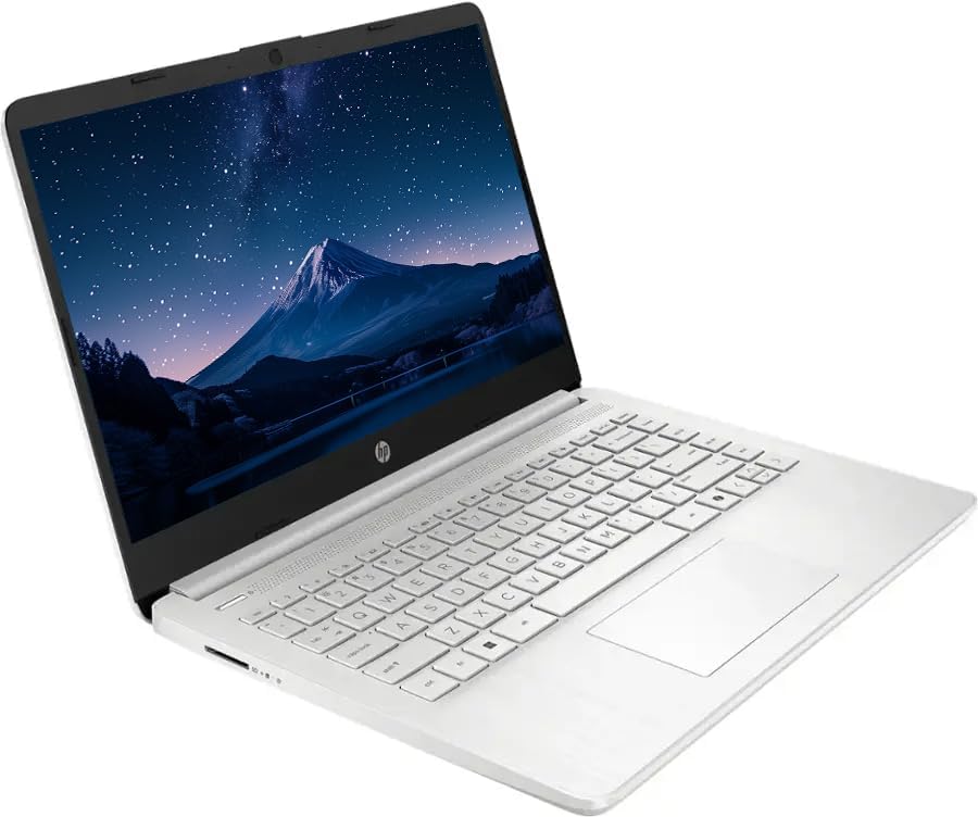 HP 14' Business Laptop Computer with Microsoft Office 365, 4-Core Intel Processor, 128GB SSD + 1TB Cloud Storage, 8GB RAM, Windows 11, SageNova Earphones, Natural Silver