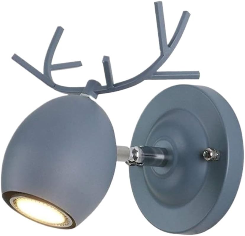 Sconce Wall Lighting Wrought Iron Wall Lamp Nordic Creative Antlers Wall Light Bedroom Wall Sconce for Living Room Bedside Dining Room Bathroom Light Fixtures(Blue)