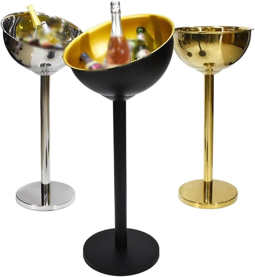 Ice Bucket Ice Bucket for Freezer Stainless Steel Champagne Basin Outdoor Party Party Red Wine Beer Beverage Floor Standing Stand Keep Cooling Ice Bucket Ice Buckets Party Cooler Drink Cooler(C)