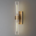 Brass Bathroom Vanity Wall Sconces, Glass Tube Wall Sconces, 24 Inch Horizontal or Vertical Linear Wall Sconces,Gold Vanity Light, Bathroom Wall Sconce, E26 Bulb Included
