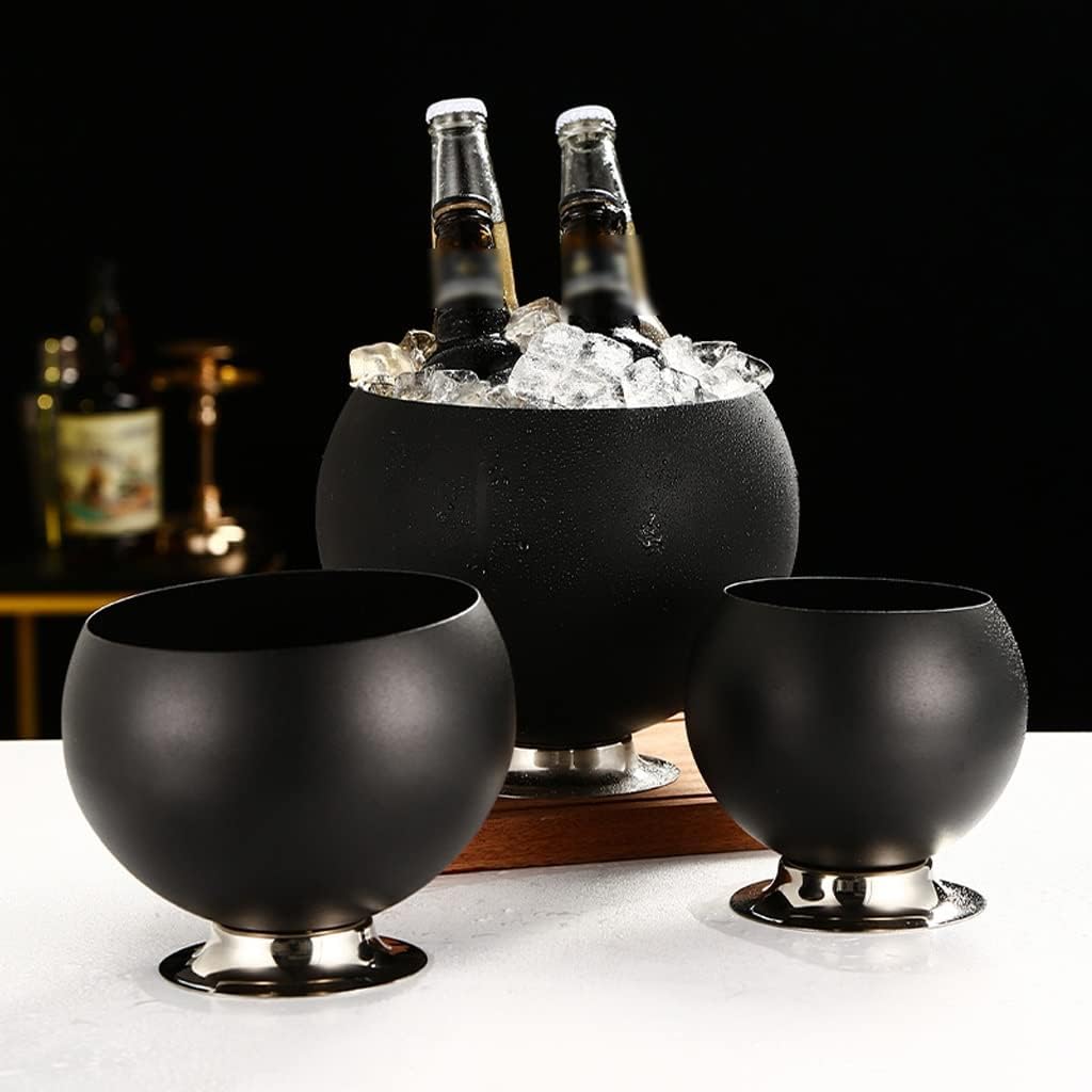 Ice Bucket Ice Bucket for Freezer Bar Stainless Steel Ice Bucket Champagne Beer Red Wine Ice Bucket Hotel Kitchen Convenient Portable Ice Bucket Beverage Bucket Ice Buckets Party Cooler Drink Cooler(B
