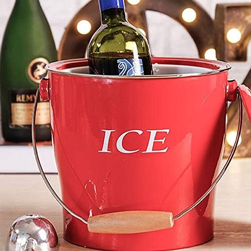 ice bucket, Classic Wrought Iron Ice Bucket Champagne Red Wine Ice Container for Bar Party Container Double Walled