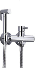 Bidet Cleaning Sprayer Set Solid Brass Valve and Body and Toilet Fixture Bathroom Hot and Cold with Hose-Whole Set