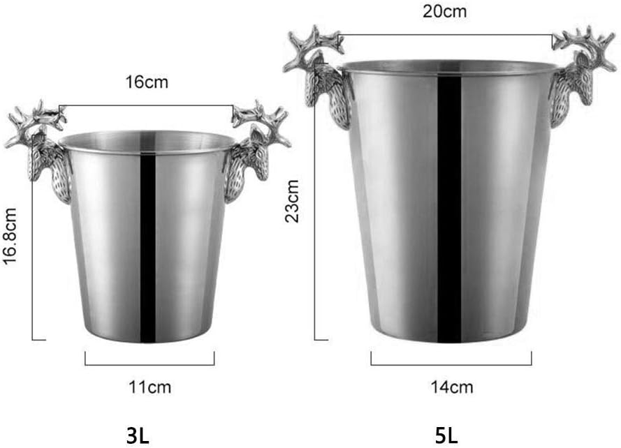 ice bucket, Ice Bucket Champagne Bucket Stainless Steel Ice Bucket Bar Commercial Ice Cube Ice Bucket Home Red Wine Ice Bucket (Color : B, Size : 16x16.8cm) (B 16x16.8cm)