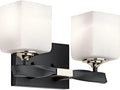 Kichler Marette 13.5' 2 Light Vanity Light with Satin Etched Cased Opal Glass in Black