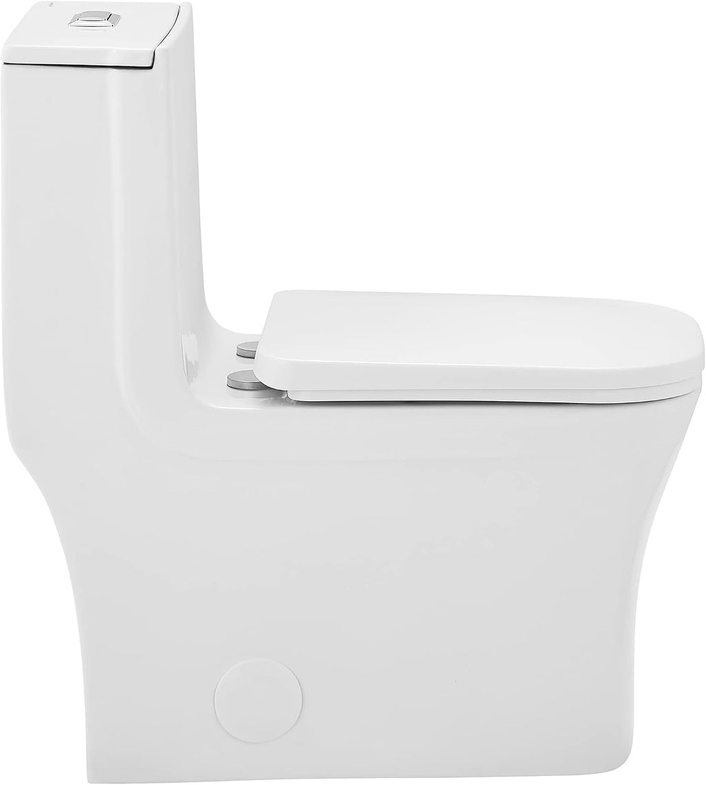 Concorde One-Piece 14' Rough-in 1.1/1.6 GPF Dual Top Flush Square Toilet in Glossy White