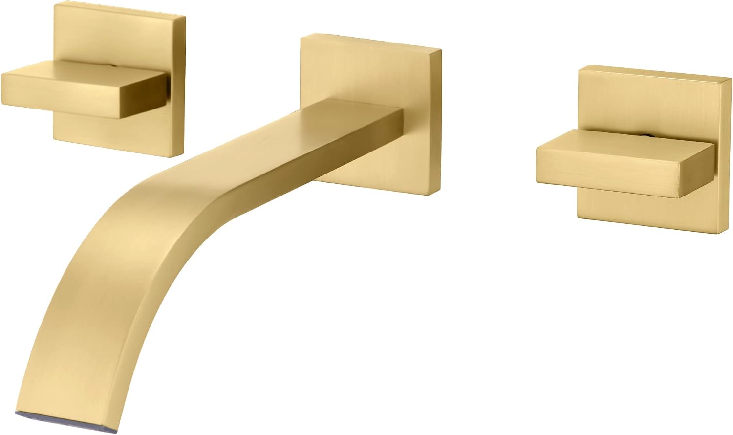 sumerain Gold Bathroom Faucet Wall Mount Bathroom Sink Faucet with Rough in Valve