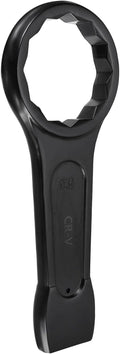 HARFINGTON Box End Striking Ring Wrench 145mm Metric CR-V Steel 12-Point Flat Strike Wrench Baking Paint Single Head Spanner Hand Tool for Mechanical Automotive Repair