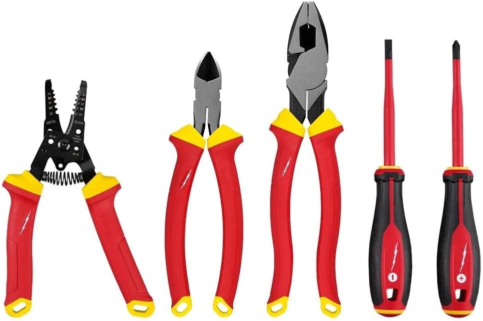 5 PC 48-22-2215 for Milwaukee 1000V Insulated Hand Tool Set - Red/Black