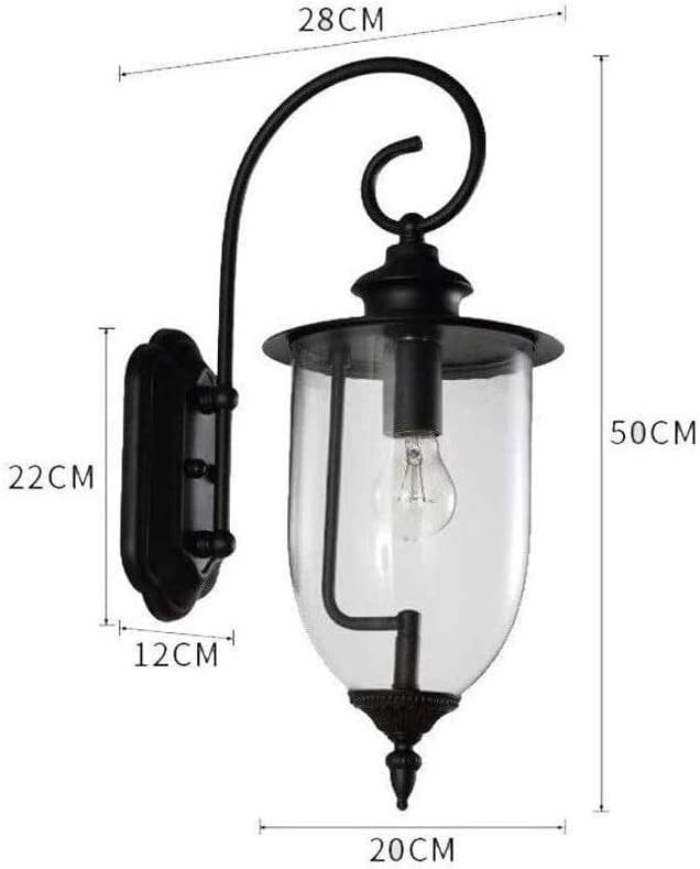 Wall Mounted Light Wall Light Industrial Metal Retro Wrought Iron Waterproof Outdoor E27 Wall Lamp Bedroom Decoration Lighting Iron Cage Lampshade Bracket Light Kitchen Garden Bathroom（Black） Re