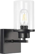 Retro Industrial Style Wall Lamp with Glass Lampshade, Indoor Mirror Light Fixture Featuring Wrought Iron e, Vintage Decorative Wall Lighting for Bedroom, Bathroom, or Hallway(48cm) (Black 5.9in)