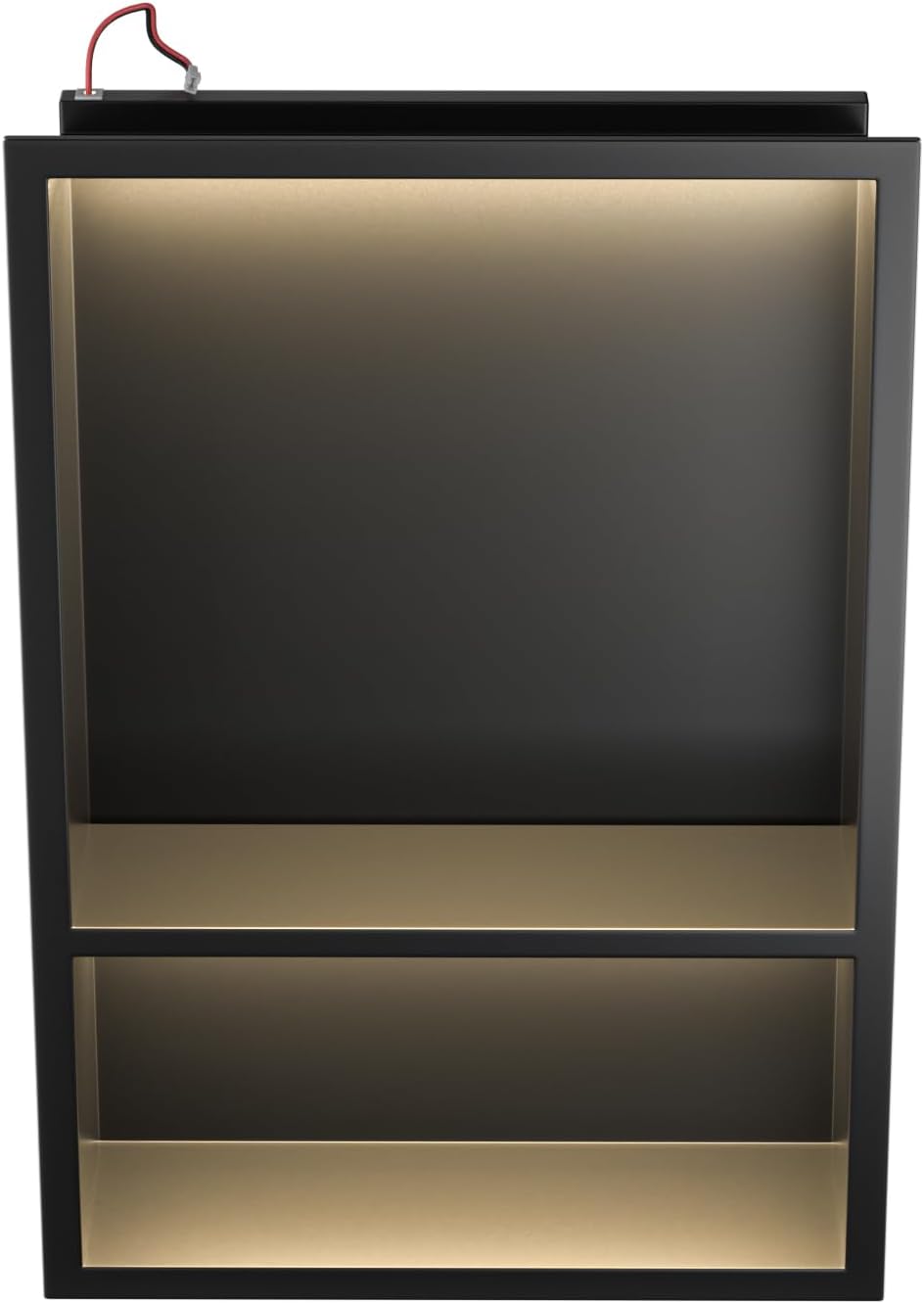 Stainless Steel Led Shower Niche Black 18' X 12' No Tile Needed | Recessed niche matte black w/ 2-tier shelf,Led driver UL listed,vertical niche,non-dimmable,3000K warm light IP66 waterproof