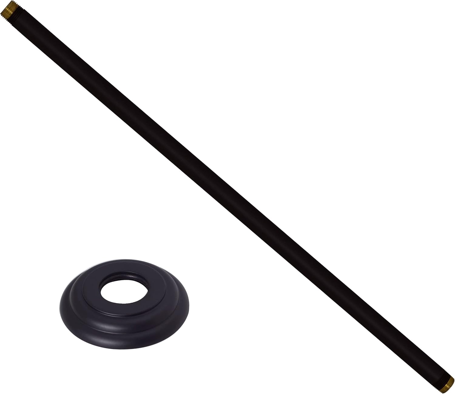 Westbrass D3619A-25-62 1/2' IPS x 19' Round Ceiling Mount Shower Arm with Flange, Matte Black (25-Pack)