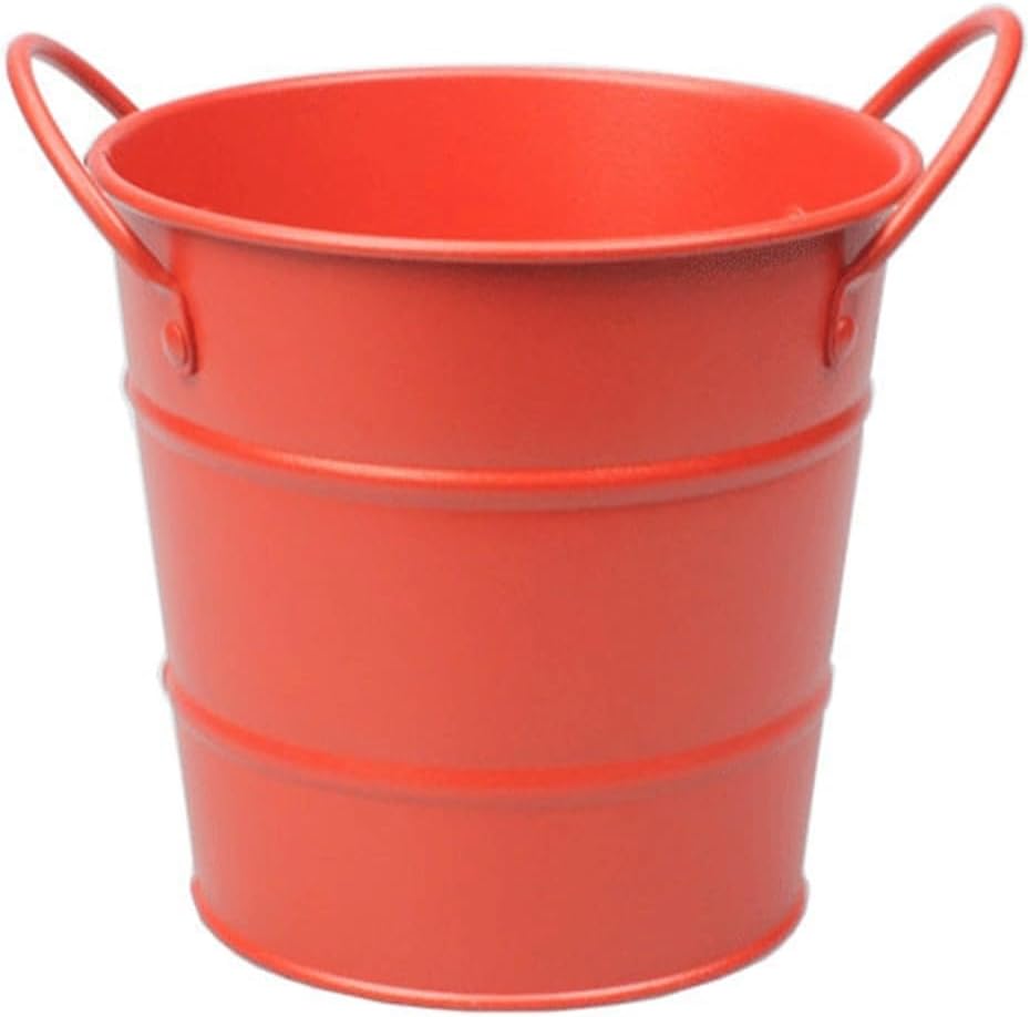 Ice Buckets 600ml Ice Bucket Stainless Steel Tableware Snack Bucket Ice Bucket Mini Storage Bucket Desktop Trash Can Ice Bucket Kits (Color : Red)