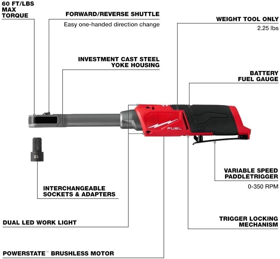 3050-20 for Milwaukee M12 Power Extended Reach Box Ratchet - Bare Tool