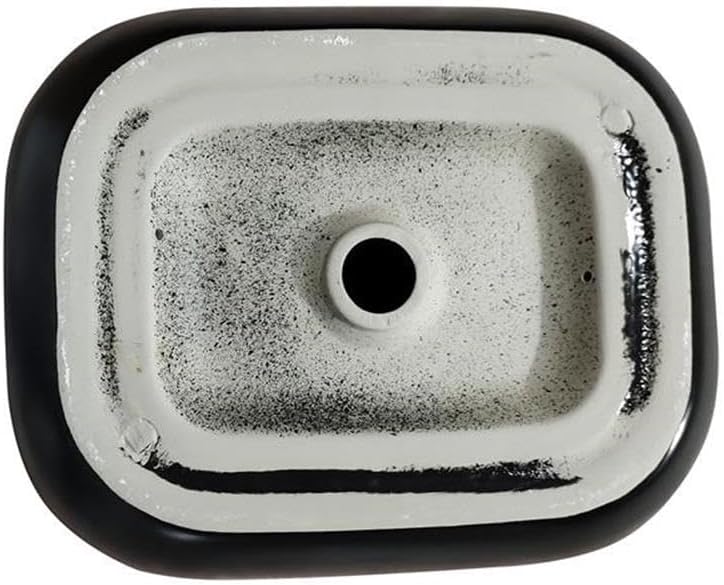 16 x 16 in. Square Matte Black Finish Ceramic Bathroom Vessel Sink