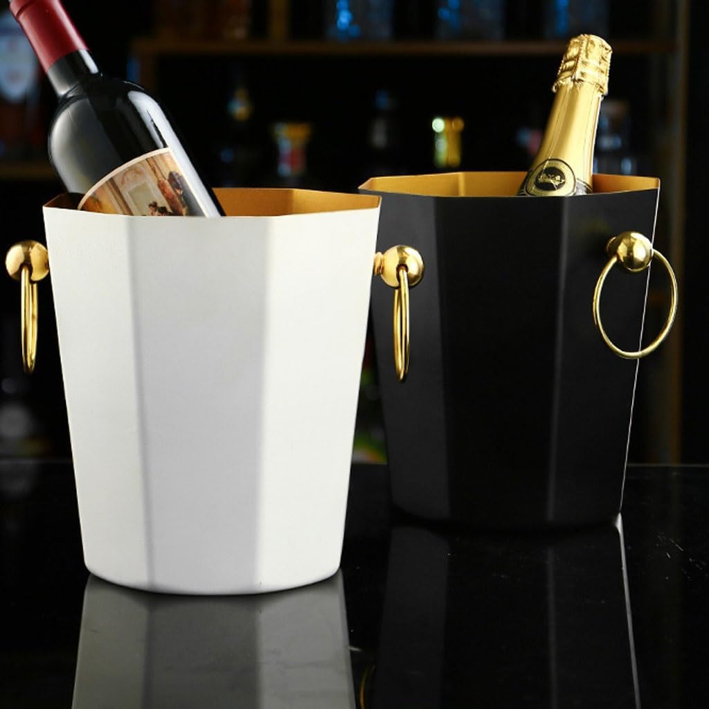 Ice Bucket Ice Bucket for Freezer Metal Portable Ice Bucket Champagne Bucket Bar Ktv Ice Bucket Home Beer Red Wine Bucket Ice Buckets Party Cooler Drink Cooler(A)