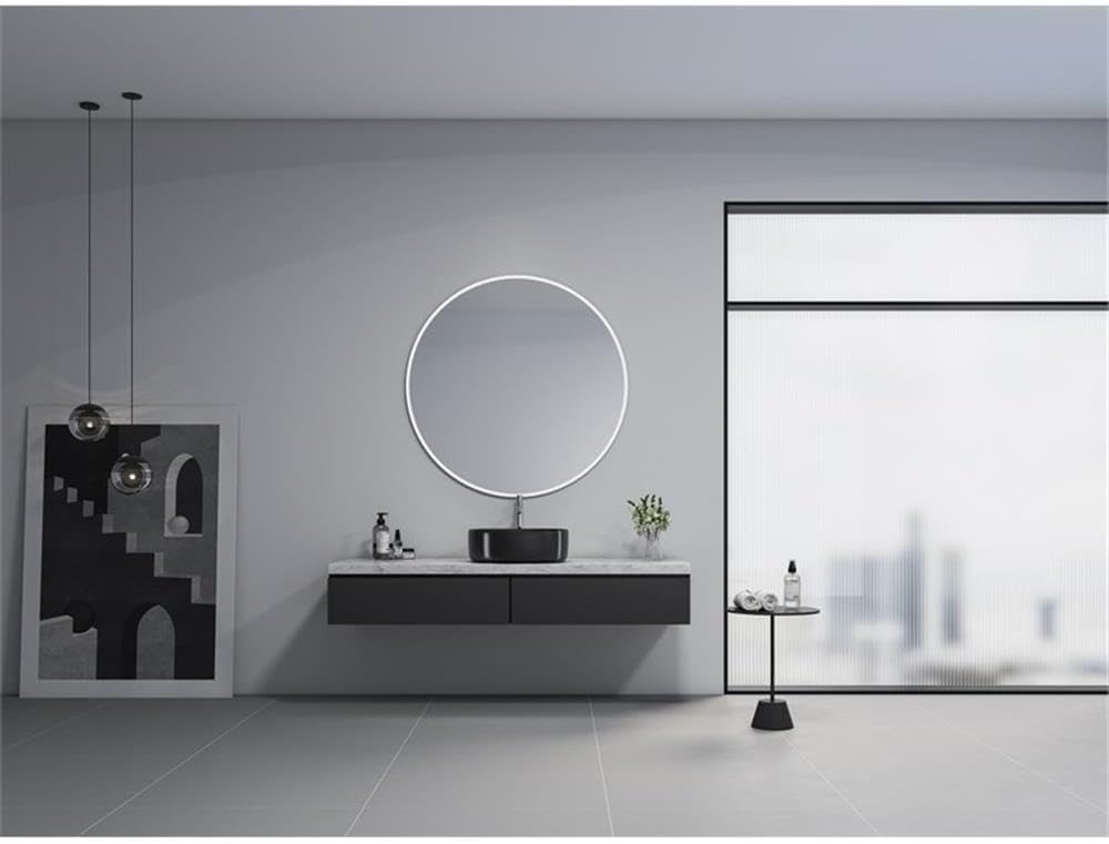 16 x 16 in. Square Matte Black Finish Ceramic Bathroom Vessel Sink