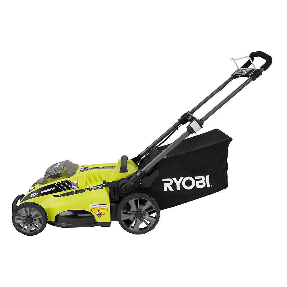 Ryobi RY40180 40V Brushless Lithium-Ion Cordless Electric Mower Kit, with 5.0Ah Battery, 19.88' x 40.748' x 22.677'