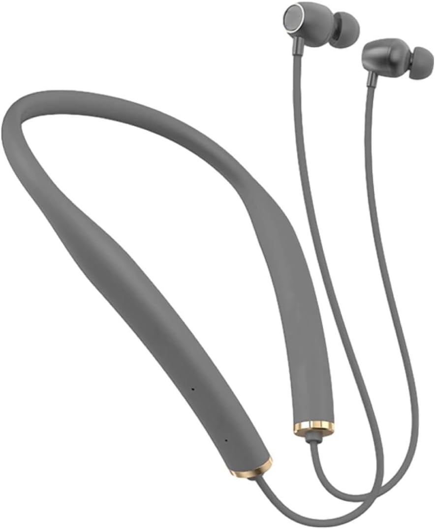 Neckband Earphones Bluetooth 5.0 Headphones CVC8.0 Noise Cancelling Bluetooth Headset Wireless Earbuds Neckband with Mic,9D Deep Bass, 20H Overall Endurance,Sports for Running Driving Working, Grey