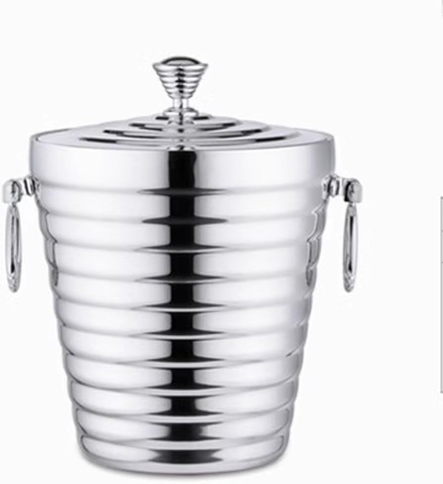 JSEIAJB Layer Stainless Steel ice Bucket bar KTV Champagne Bucket red Wine Bucket Insulation Bucket