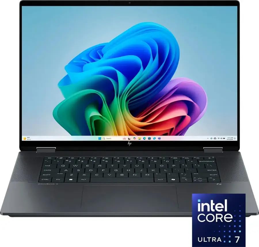 HP OmniBook X Flip 2-in-1 Laptop 2025 16' 120hz Touchscreen, Intel Core Ultra 7 256V, 8-core, Intel Arc Graphics 140V, 16GB LPDDR5, 512GB SSD, Windows 11 Home (Renewed)