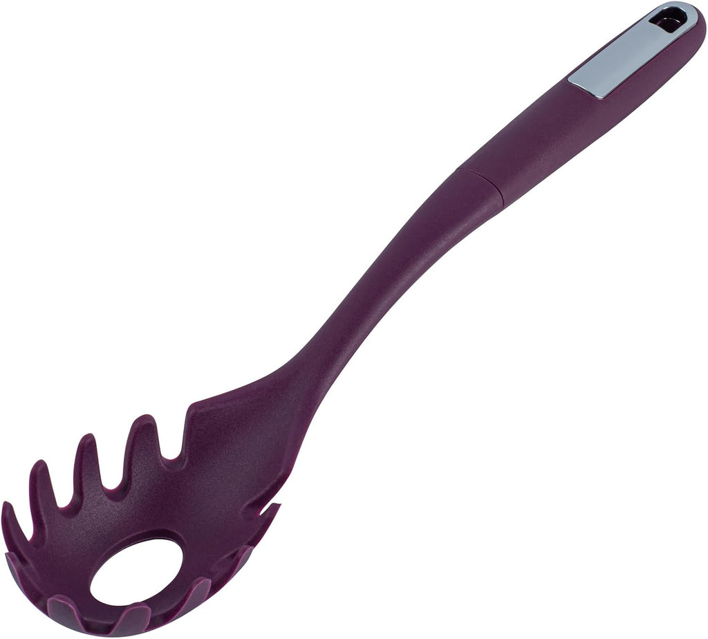 Restaurantware Silicone Utensil Set Pack of 10 Non-Slip Handle 6-Piece Kitchen Tool Set, Heat-Resistant Dishwasher-Friendly Cooking Accessories, Durable Purple Cooking Utensils