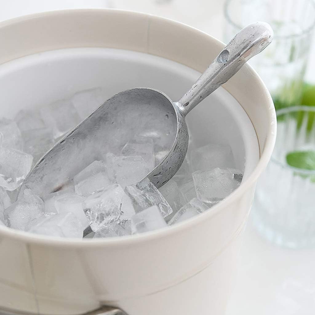 BTZHY Ice Bucket,Tub Metal Double Walled with Lid and Scoop Bar Home Champagne Barrel Wine Barrel 3 Colors/Red