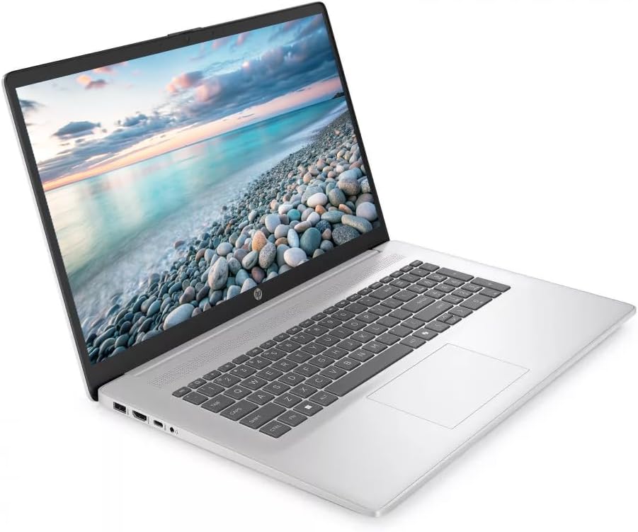 HP 17.3' FHD Business Laptop Computer, 16GB RAM 1TB SSD, 6-core AMD Ryzen 5 Processor, Windows 11 Laptop, Copilot AI Ready, Numeric Keypad, PLUSERA 8-in-1 Hub Included, Natural Silver