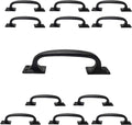 Renovators Supply Manufacturing Black Wrought Iron Cup Bin Pull Cabinet Drawer Handle 6', Pack of 12