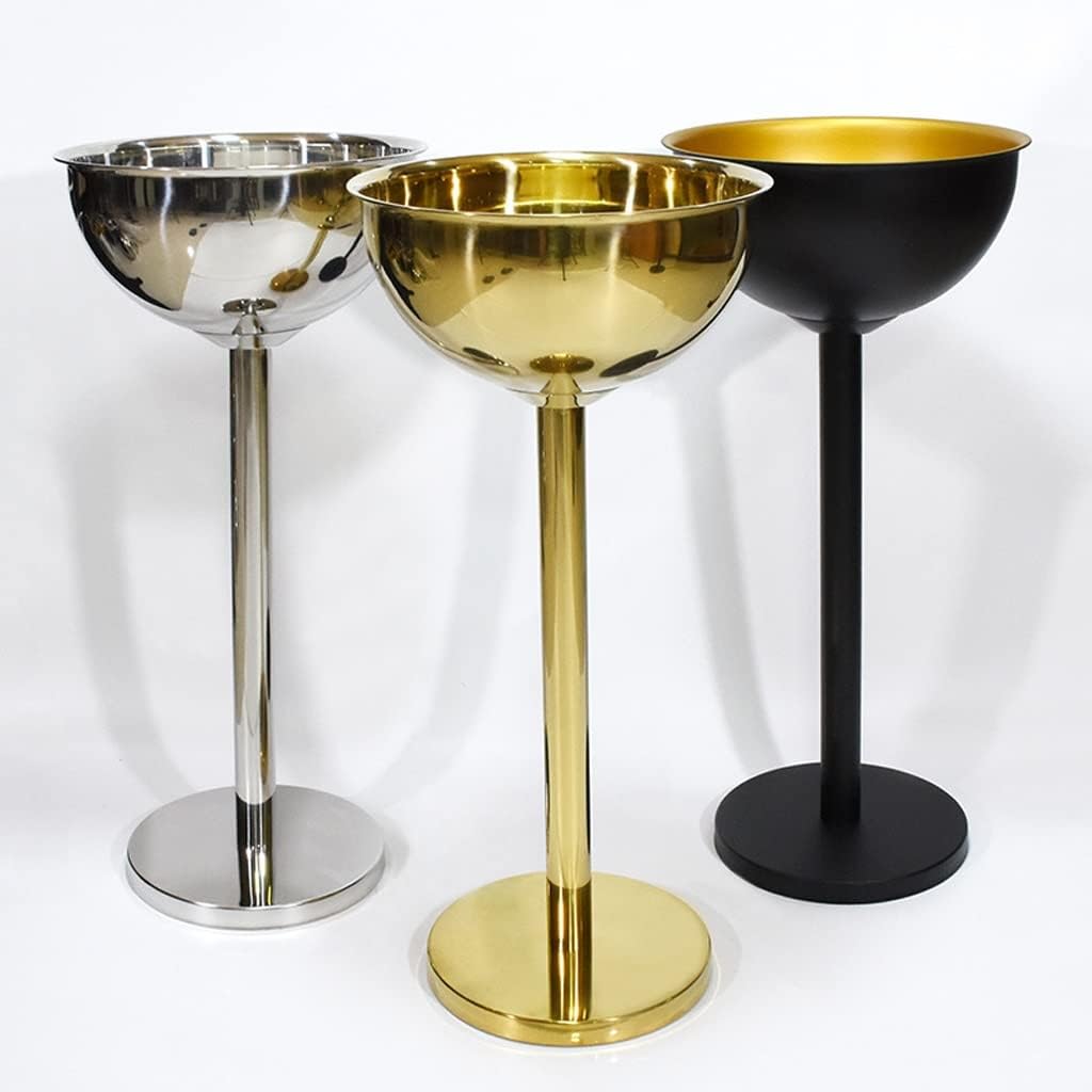 Ice Bucket Ice Bucket for Freezer Stainless Steel Champagne Basin Outdoor Party Party Red Wine Beer Beverage Floor Standing Stand Keep Cooling Ice Bucket Ice Buckets Party Cooler Drink Cooler(A)