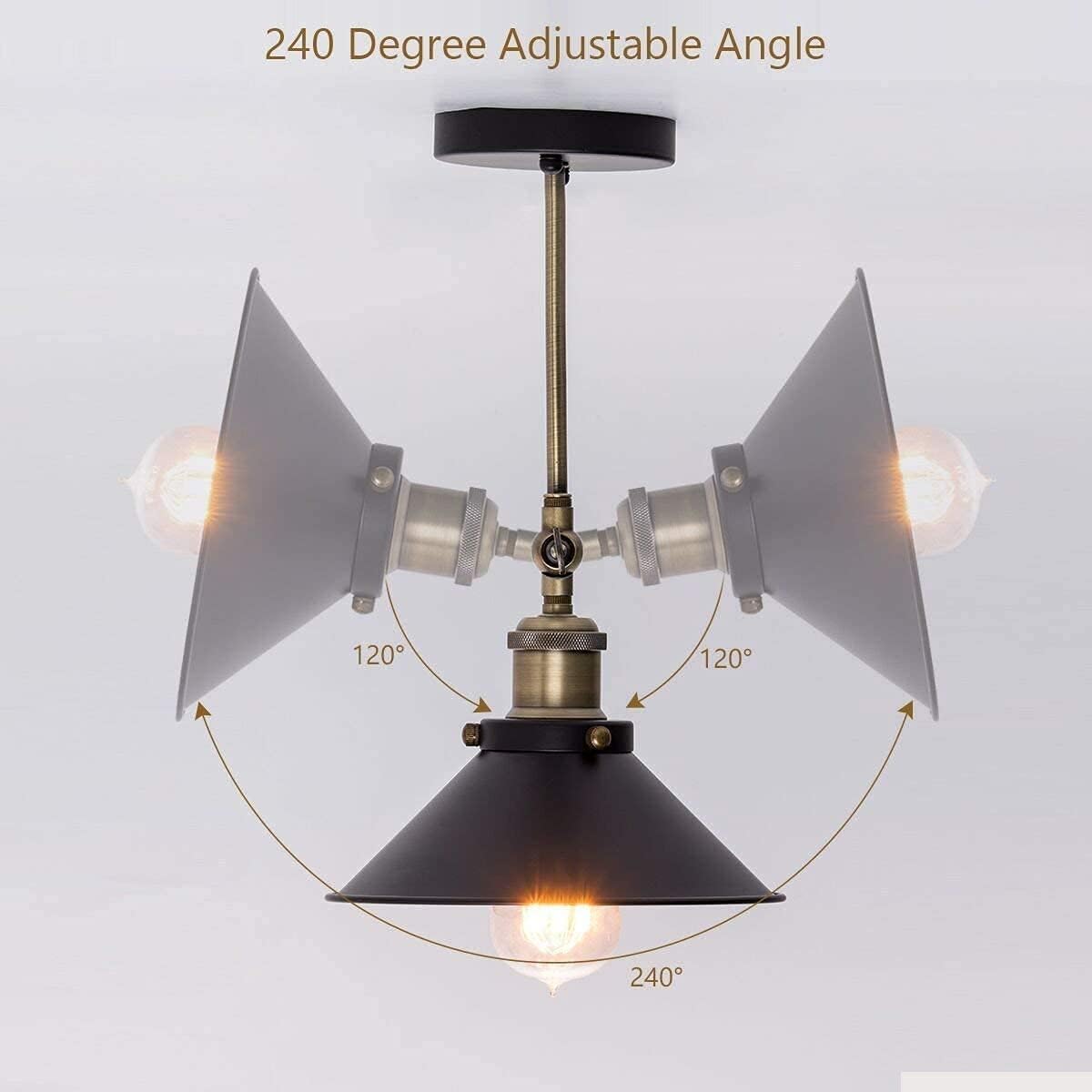 Industrial Vintage Wrought Iron Wall Light E27 Edison Adjustable Lighting Fixtures Black Lampshades for Indoor Living Room Bedrooms Bathroom Loft Corridor Lights