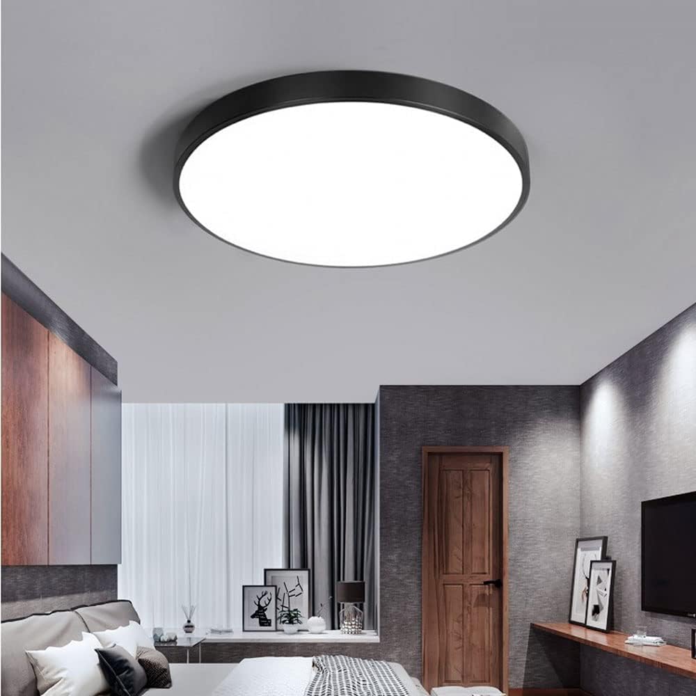 Ceiling Pendant Light , Bathroom Black Flush Ceiling Lights Minimalist Chandeliers Ceiling Light Wrought Iron Creative Circle Ceiling Lamp Slim Flat Ceiling Lights Fixture for Closets Bedroom Stairwel
