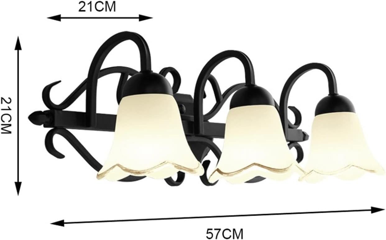 European Wall Light Mirror Light Compatible with Bathroom - American Black Finishing Fixture Wall Lamp, Wrought Iron Wall Light ﻿,Chandelier