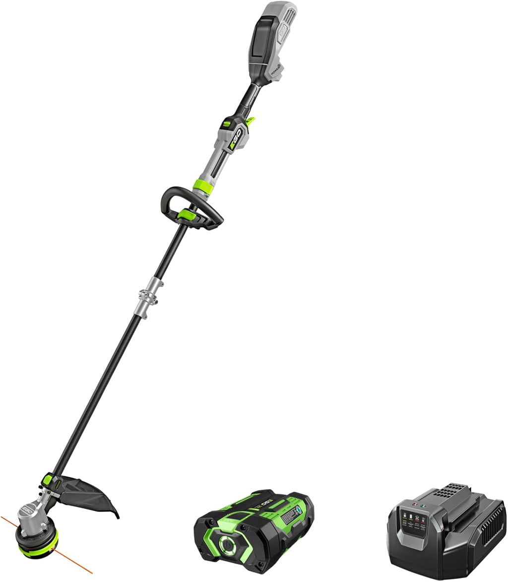 EGO Power+ String Trimmer, Battery Powered, 16' Trimmer for Weeds and Grass with POWERLOAD, Telescopic Carbon Fiber Shaft, Includes 56V 2.5Ah Battery and Charger - ST1611T