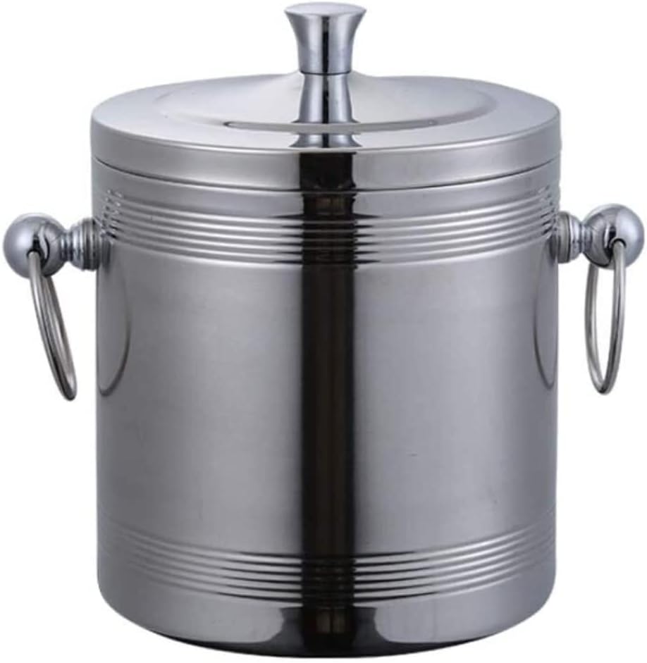 Wine Bucket Ice Tub Stainless Steel Ice Bucket with Lid Wine Bar Cooler Club Container Tools Barware Keg Champagne Cooler Bucket Champagne