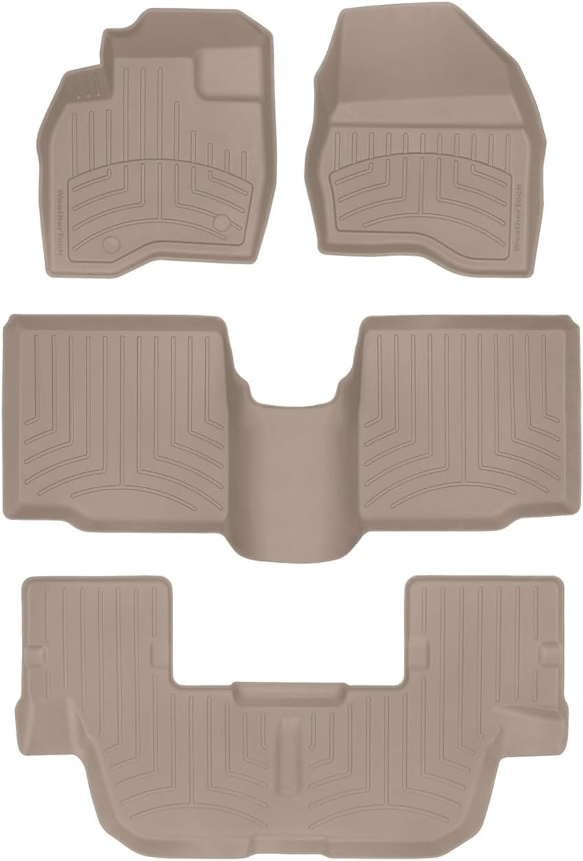 WeatherTech FloorLiner HP Custom Fit Floor Mats for Ford Explorer Full Set (457041IM-45359-2-3IM), Tan
