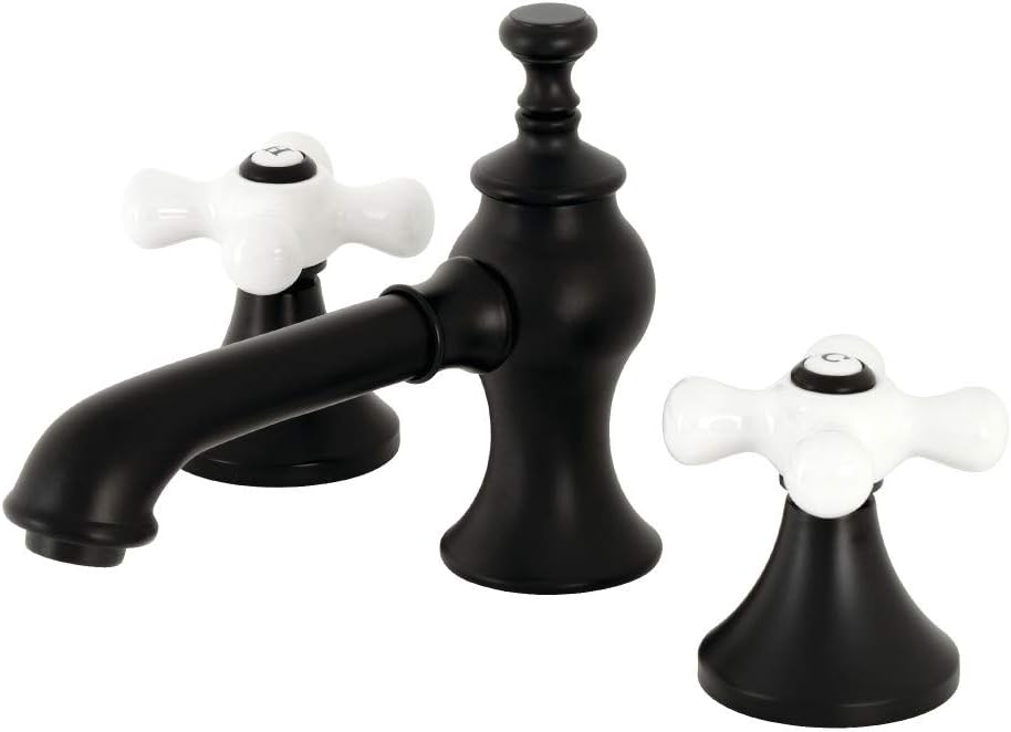 Kingston Brass KC7060PX Vintage 8 in. Widespread Bathroom Faucet, Matte Black