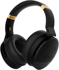 Bluetooth 5.0 Wireless Over-Ear Headphones with Mic ANC Active Noise Cancelling Foldable Headsets, Hi-Fi Stereo Deep Bass Soft Protein Earpads for Sports/TV/Work,Gold