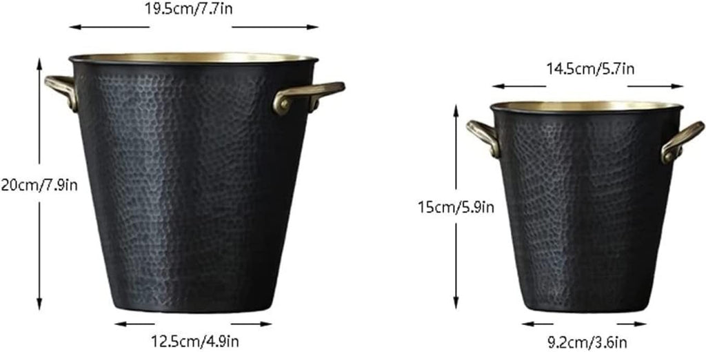 ice bucket, Ice Bucket Champagne Bucket Wine Bucket Simple Ice Bucket Copper Red Wine Insulation Storage Cold Drink Bucket For Bar Ktv Ice Tub Cooler Bucket (Color : Black, Size : 14.5 * 15cm)
