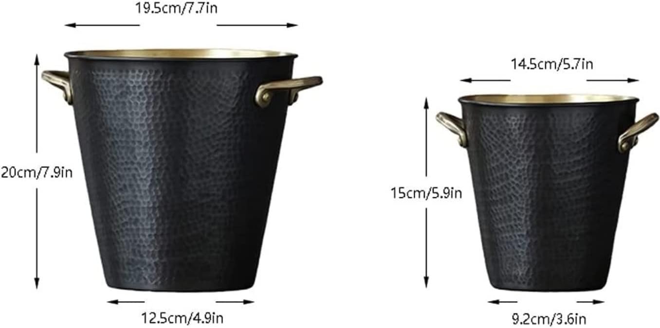 ice bucket, Ice Bucket Champagne Bucket Wine Bucket Simple Ice Bucket Copper Red Wine Insulation Storage Cold Drink Bucket For Bar Ktv Ice Tub Cooler Bucket (Color : Black, Size : 14.5 * 15cm)