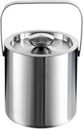 ice Bucket,Bucket with lid, Ice Buckets for Parties Metal Double Wall with Lid, 1.3L Stainless Steel Insulated for Cocktail Bar, Wine, Home Bar Accessories, Parties, Champagne Bucket Stainl