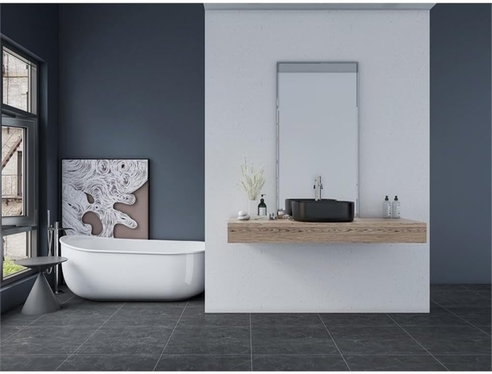 16 x 16 in. Square Matte Black Finish Ceramic Bathroom Vessel Sink