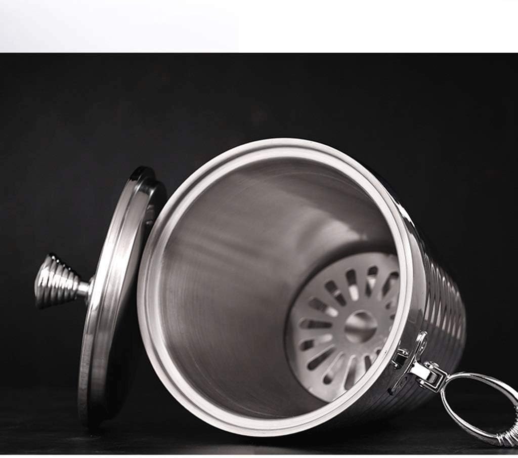 ice bucket, Ice Bucket Thick Double Stainless Steel Ice Bucket Ice Bucket Wine Red Beer Ice Bar Hotel Insulation Ice (Size : 14 * 8.21 * 15cm)