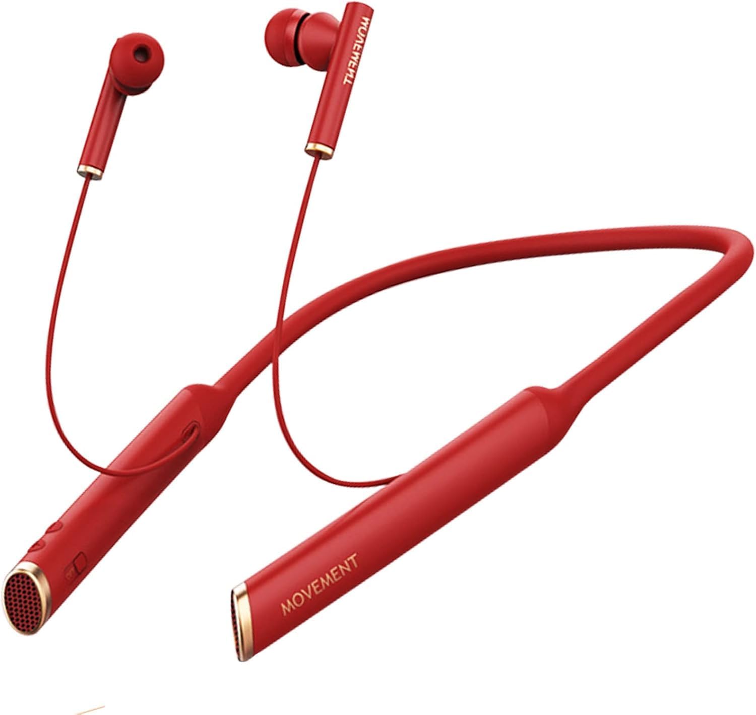 Neckband Earphone Bluetooth Headphones Wireless Earbuds IPX6 Waterproof Sport Earphones, CVC 8.0 Noise Cancelling Headset with Mic for Running, Driving, Working Compatible with Magnetic,Red
