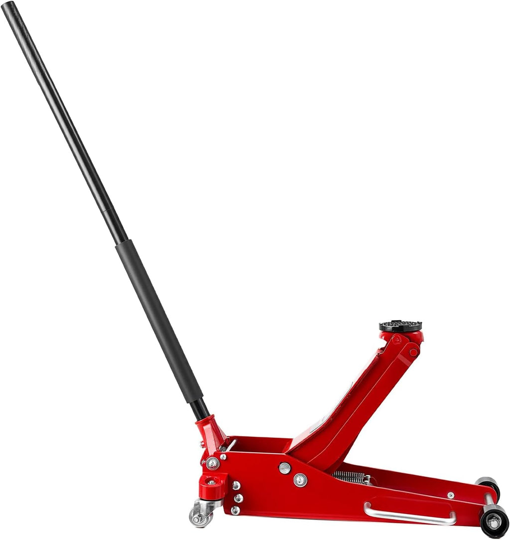 VEVOR Low Profile Floor Jack 3 Ton Aluminum and Steel Racing Floor Jack with Dual Pistons Quick Lift Pump, Hydraulic Trolley Car Lift for Sports Car, SUV, Pickup, Lifting Range 3.3'-20.3'